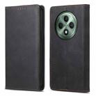 For OPPO Reno12 F 4G / 5G / F27 India Business Solid Color Magnetic RFID Leather Phone Case(Black) - 1