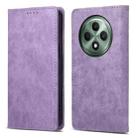 For OPPO Reno12 F 4G / 5G / F27 India Business Solid Color Magnetic RFID Leather Phone Case(Purple) - 1