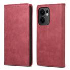 For OPPO Reno13 F 4G / 5G Business Solid Color Magnetic RFID Leather Phone Case(Red) - 1