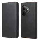 For Realme GT 6 Global Business Solid Color Magnetic RFID Leather Phone Case(Black) - 1