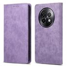 For Realme 13+ Business Solid Color Magnetic RFID Leather Phone Case(Purple) - 1