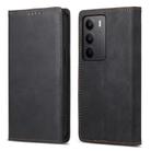 For Realme C75 / Realme 14x Business Solid Color Magnetic RFID Leather Phone Case(Black) - 1