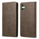 For Samsung Galaxy A06 4G Business Solid Color Magnetic RFID Leather Phone Case(Brown) - 1