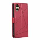 For Samsung Galaxy A06 4G PU Genuine Leather Texture Embossed Line Phone Case(Red) - 3