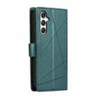 For Samsung Galaxy M35 PU Genuine Leather Texture Embossed Line Phone Case(Green) - 3