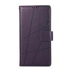 For Samsung Galaxy M35 PU Genuine Leather Texture Embossed Line Phone Case(Purple) - 2