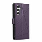 For Samsung Galaxy M35 PU Genuine Leather Texture Embossed Line Phone Case(Purple) - 3