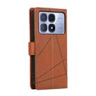 For Redmi K70 Ultra PU Genuine Leather Texture Embossed Line Phone Case(Brown) - 3