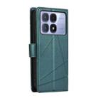 For Redmi K70 Ultra PU Genuine Leather Texture Embossed Line Phone Case(Green) - 3