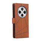 For Redmi 14C 4G PU Genuine Leather Texture Embossed Line Phone Case(Brown) - 3