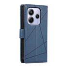 For Redmi Note 14 4G 163.25mm Global PU Genuine Leather Texture Embossed Line Phone Case(Blue) - 3