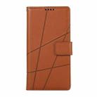 For Redmi Note 14 4G 163.25mm Global PU Genuine Leather Texture Embossed Line Phone Case(Brown) - 2