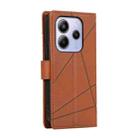For Redmi Note 14 4G 163.25mm Global PU Genuine Leather Texture Embossed Line Phone Case(Brown) - 3