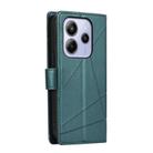 For Redmi Note 14 4G 163.25mm Global PU Genuine Leather Texture Embossed Line Phone Case(Green) - 3
