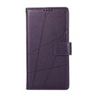 For Redmi Note 14 4G 163.25mm Global PU Genuine Leather Texture Embossed Line Phone Case(Purple) - 2