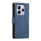 For Redmi Note 14 4G 164.84mm PU Genuine Leather Texture Embossed Line Phone Case(Blue) - 3