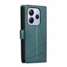 For Redmi Note 14 4G 164.84mm PU Genuine Leather Texture Embossed Line Phone Case(Green) - 3