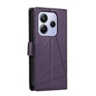 For Redmi Note 14 4G 164.84mm PU Genuine Leather Texture Embossed Line Phone Case(Purple) - 3
