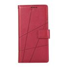 For Redmi Note 14 Pro 4G PU Genuine Leather Texture Embossed Line Phone Case(Red) - 2