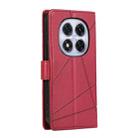 For Redmi Note 14 Pro 4G PU Genuine Leather Texture Embossed Line Phone Case(Red) - 3