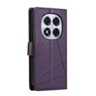 For Redmi Note 14 Pro 4G PU Genuine Leather Texture Embossed Line Phone Case(Purple) - 3