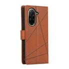 For Redmi A5 4G 171.7mm / Xiaomi Poco C71 PU Genuine Leather Texture Embossed Line Phone Case(Brown) - 3