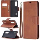 For OPPO Find X2 Pro Retro Lambskin Texture Pure Color Horizontal Flip PU Leather Case, with Holder & Card Slots & Wallet & Lanyard(Brown) - 1