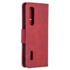 For OPPO Find X2 Pro Retro Lambskin Texture Pure Color Horizontal Flip PU Leather Case, with Holder & Card Slots & Wallet & Lanyard(Red) - 3