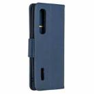 For OPPO Find X2 Pro Retro Lambskin Texture Pure Color Horizontal Flip PU Leather Case, with Holder & Card Slots & Wallet & Lanyard(Blue) - 3