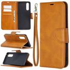 For OPPO Find X2 Neo Retro Lambskin Texture Pure Color Horizontal Flip PU Leather Case, with Holder & Card Slots & Wallet & Lanyard(Yellow) - 1