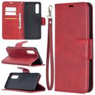 For OPPO Find X2 Neo Retro Lambskin Texture Pure Color Horizontal Flip PU Leather Case, with Holder & Card Slots & Wallet & Lanyard(Red) - 1