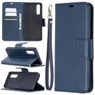 For OPPO Find X2 Neo Retro Lambskin Texture Pure Color Horizontal Flip PU Leather Case, with Holder & Card Slots & Wallet & Lanyard(Blue) - 1