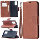 For Samsung Galaxy Note 20 Retro Lambskin Texture Pure Color Horizontal Flip PU Leather Case, with Holder & Card Slots & Wallet & Lanyard(Brown) - 1