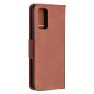 For Samsung Galaxy Note 20 Retro Lambskin Texture Pure Color Horizontal Flip PU Leather Case, with Holder & Card Slots & Wallet & Lanyard(Brown) - 3