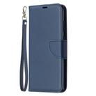 For Samsung Galaxy Note 20 Retro Lambskin Texture Pure Color Horizontal Flip PU Leather Case, with Holder & Card Slots & Wallet & Lanyard(Blue) - 2