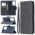 For Samsung Galaxy Note 20 Ultra Retro Lambskin Texture Pure Color Horizontal Flip PU Leather Case, with Holder & Card Slots & Wallet & Lanyard(Black) - 1