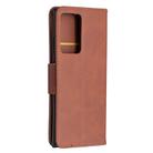 For Samsung Galaxy Note 20 Ultra Retro Lambskin Texture Pure Color Horizontal Flip PU Leather Case, with Holder & Card Slots & Wallet & Lanyard(Brown) - 3