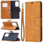 For Samsung Galaxy Note 20 Ultra Retro Lambskin Texture Pure Color Horizontal Flip PU Leather Case, with Holder & Card Slots & Wallet & Lanyard(Yellow) - 1