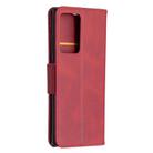 For Samsung Galaxy Note 20 Ultra Retro Lambskin Texture Pure Color Horizontal Flip PU Leather Case, with Holder & Card Slots & Wallet & Lanyard(Red) - 3