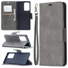 For Samsung Galaxy Note 20 Ultra Retro Lambskin Texture Pure Color Horizontal Flip PU Leather Case, with Holder & Card Slots & Wallet & Lanyard(Grey) - 1