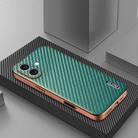 For iPhone 16 Plus AZNS Electroplated Edge Carbon Fiber Texture Phone Case(Green) - 2