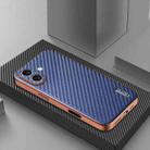 For iPhone 16 AZNS Electroplated Edge Carbon Fiber Texture Phone Case(Blue) - 2