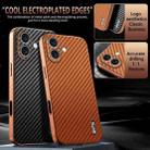 For iPhone 16 AZNS Electroplated Edge Carbon Fiber Texture Phone Case(Blue) - 3