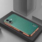 For iPhone 16 AZNS Electroplated Edge Carbon Fiber Texture Phone Case(Green) - 2