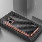For iPhone 15 Pro Max AZNS Electroplated Edge Carbon Fiber Texture Phone Case(Black) - 2