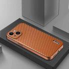 For iPhone 15 Plus AZNS Electroplated Edge Carbon Fiber Texture Phone Case(Brown) - 2