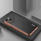For iPhone 15 AZNS Electroplated Edge Carbon Fiber Texture Phone Case(Black) - 2
