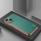 For iPhone 15 AZNS Electroplated Edge Carbon Fiber Texture Phone Case(Green) - 2