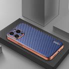 For iPhone 14 Pro Max AZNS Electroplated Edge Carbon Fiber Texture Phone Case(Blue) - 2