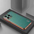 For iPhone 14 Pro Max AZNS Electroplated Edge Carbon Fiber Texture Phone Case(Green) - 2